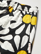 Marni - Euphoria Straight-Leg Pleated Floral-Print Cotton-Poplin Bermuda Shorts - Black