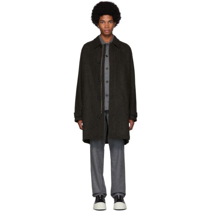 Photo: Norse Projects Black Harris Tweed Edition Wool Svalbard Coat