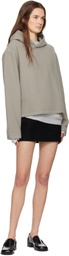Rier Gray Fleece Crop Hoodie