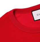 Gucci - Printed Cotton-Blend Velvet Sweatshirt - Men - Red