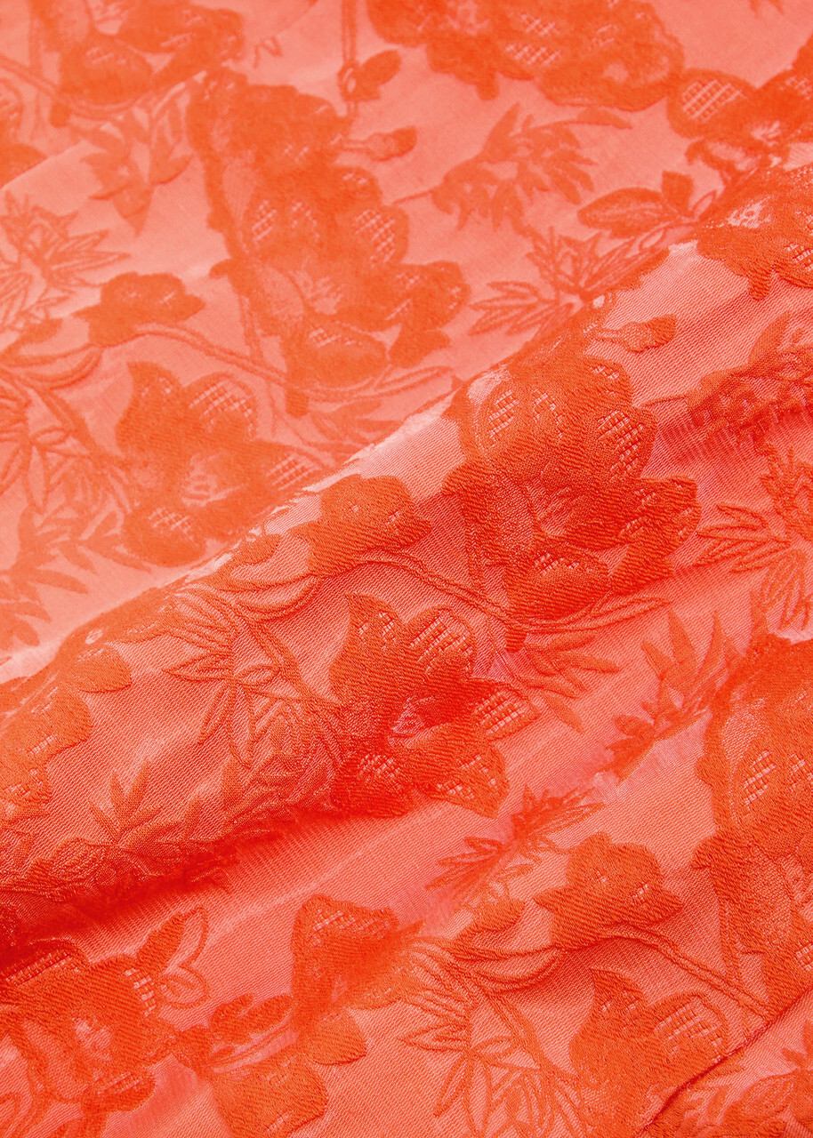 Sister Jane Neroli Floral-jacquard Woven Mini Dress Orange