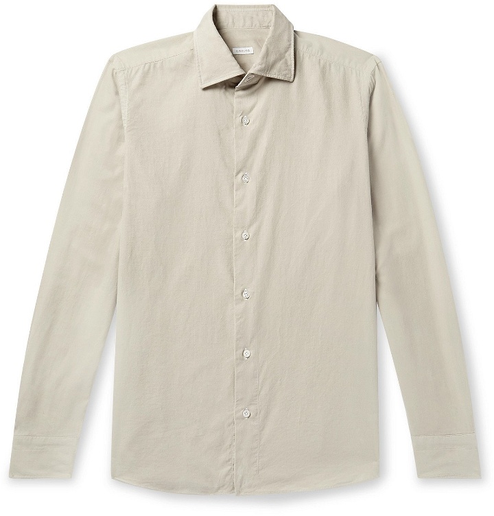 Photo: Caruso - Slim-Fit Cotton-Corduroy Shirt - Gray