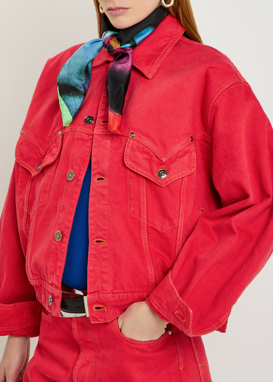 Versace Blouson Denim Jacket Red