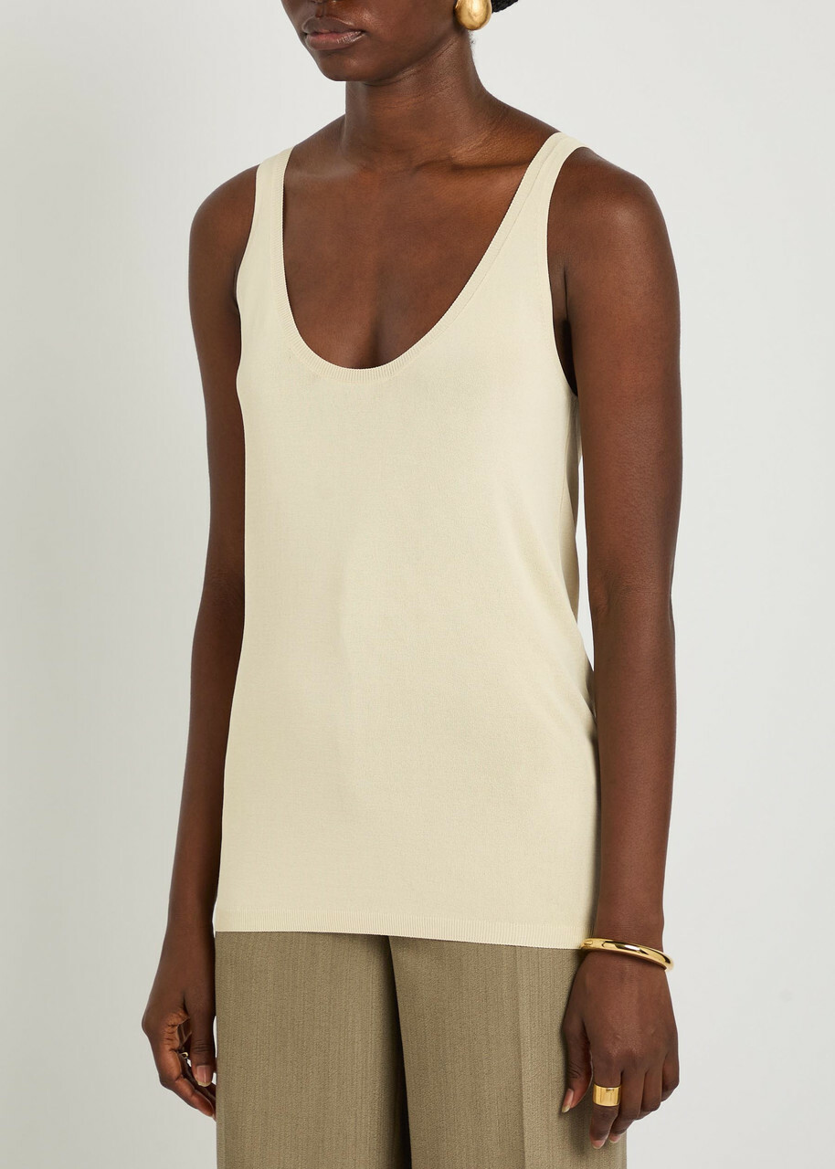 Petar Petrov Fine-knit Tank top Off White