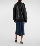 Alexander McQueen Oversized leather bomber jacket