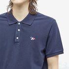 Maison Kitsuné Men's Tricolour Fox Polo Shirt in Navy