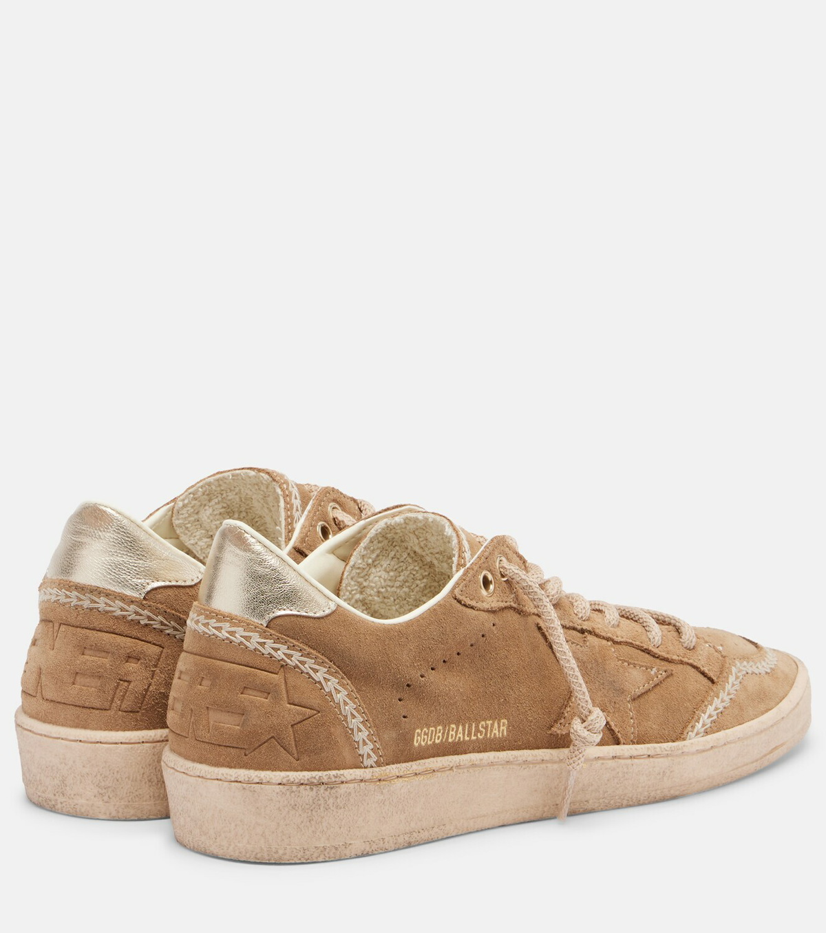 Golden Goose Ball Star embroidered suede sneakers