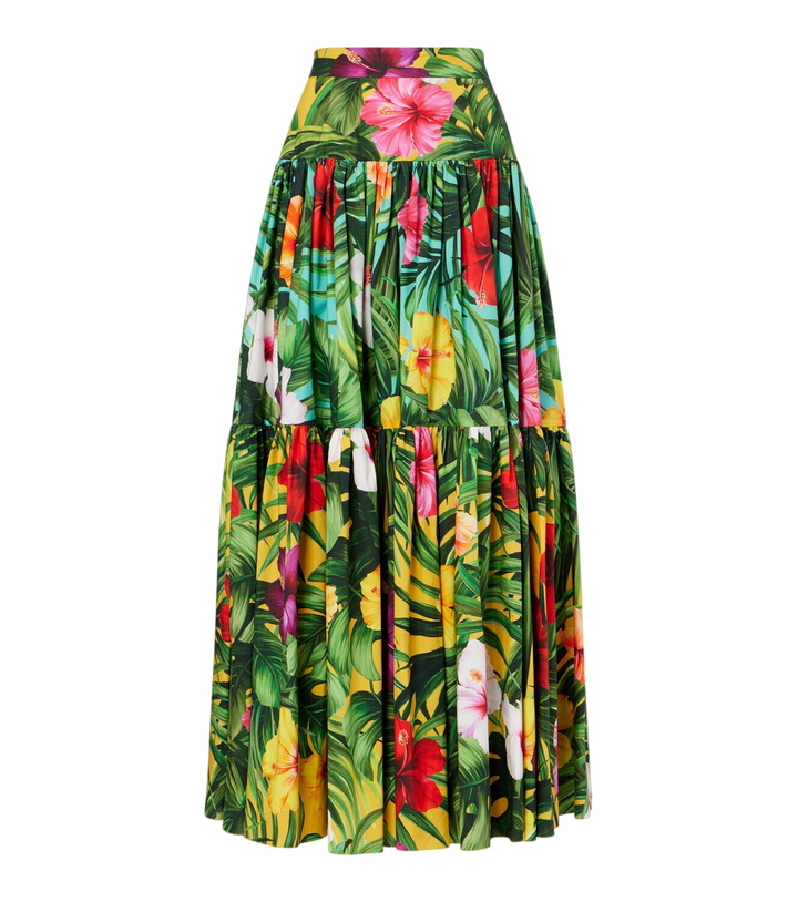 Photo: Dolce&Gabbana Floral tiered cotton maxi skirt