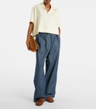 Jil Sander Cotton chambray wide-leg pants