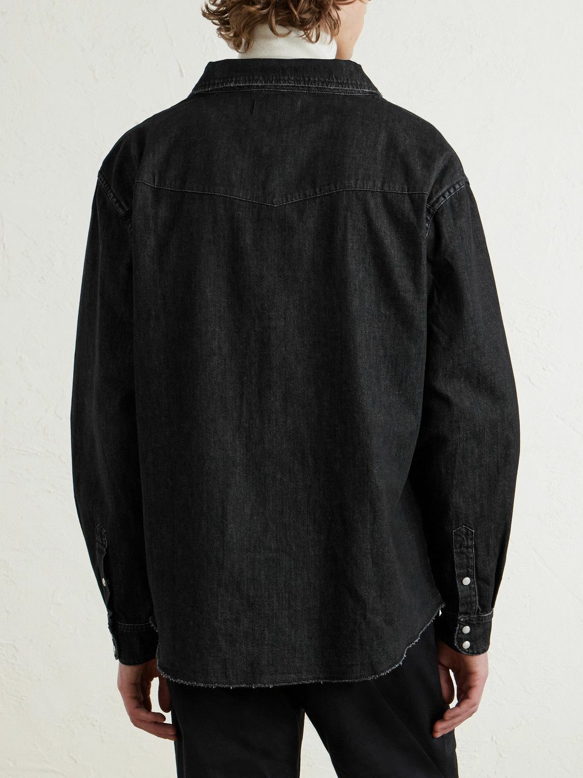 Cherry Los Angeles - Logo-Embroidered Denim Western Shirt - Black