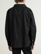 Cherry Los Angeles - Logo-Embroidered Denim Western Shirt - Black