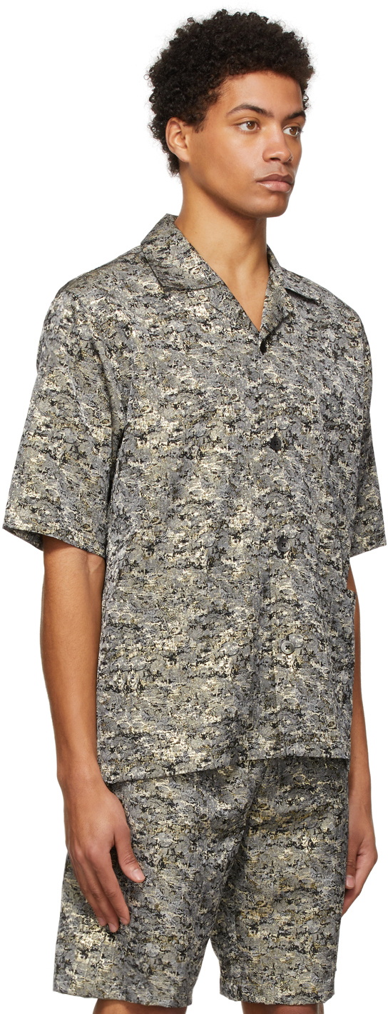 Needles Black & Gold Double Weave Jacquard Cabana Shirt Needles