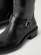 SAINT LAURENT - Vadim Buckled Leather Knee Boots - Black
