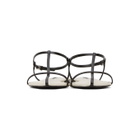 Jil Sander Black and White Middle Strap Pointy Toe Flat Sandals