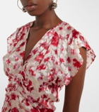 Isabel Marant Lindsay floral ruched jacquard midi dress