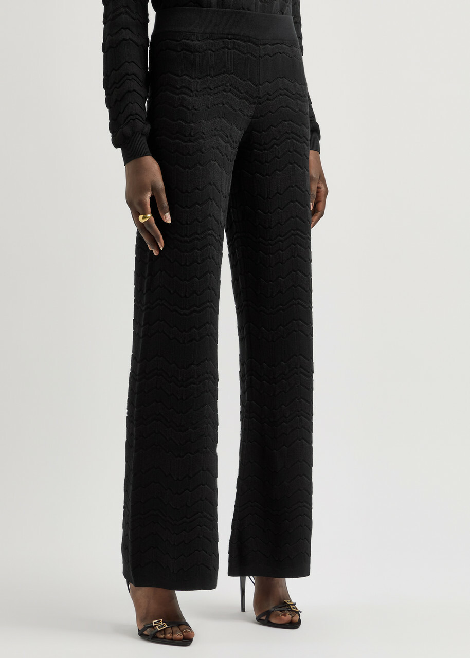 ボトムスその他 MISSONI Women Pants DS24WI03BV00F393911 Black Missoni Zig-zag Knitted Trousers Black Missoni