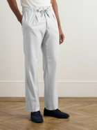 Stòffa - Straight-Leg Pleated Wool-Flannel Trousers - Gray