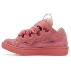 Lanvin Pink Monochrome Suede Curb Sneakers