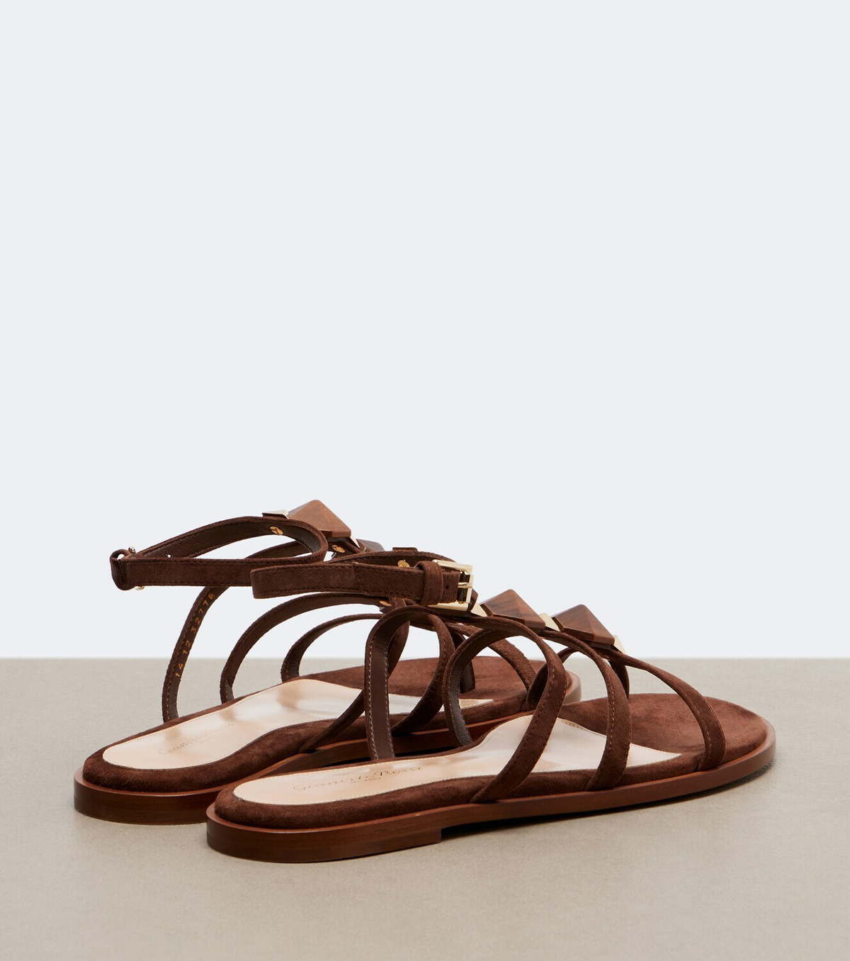 Gianvito Rossi Studded suede thong sandals