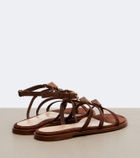 Gianvito Rossi Studded suede thong sandals