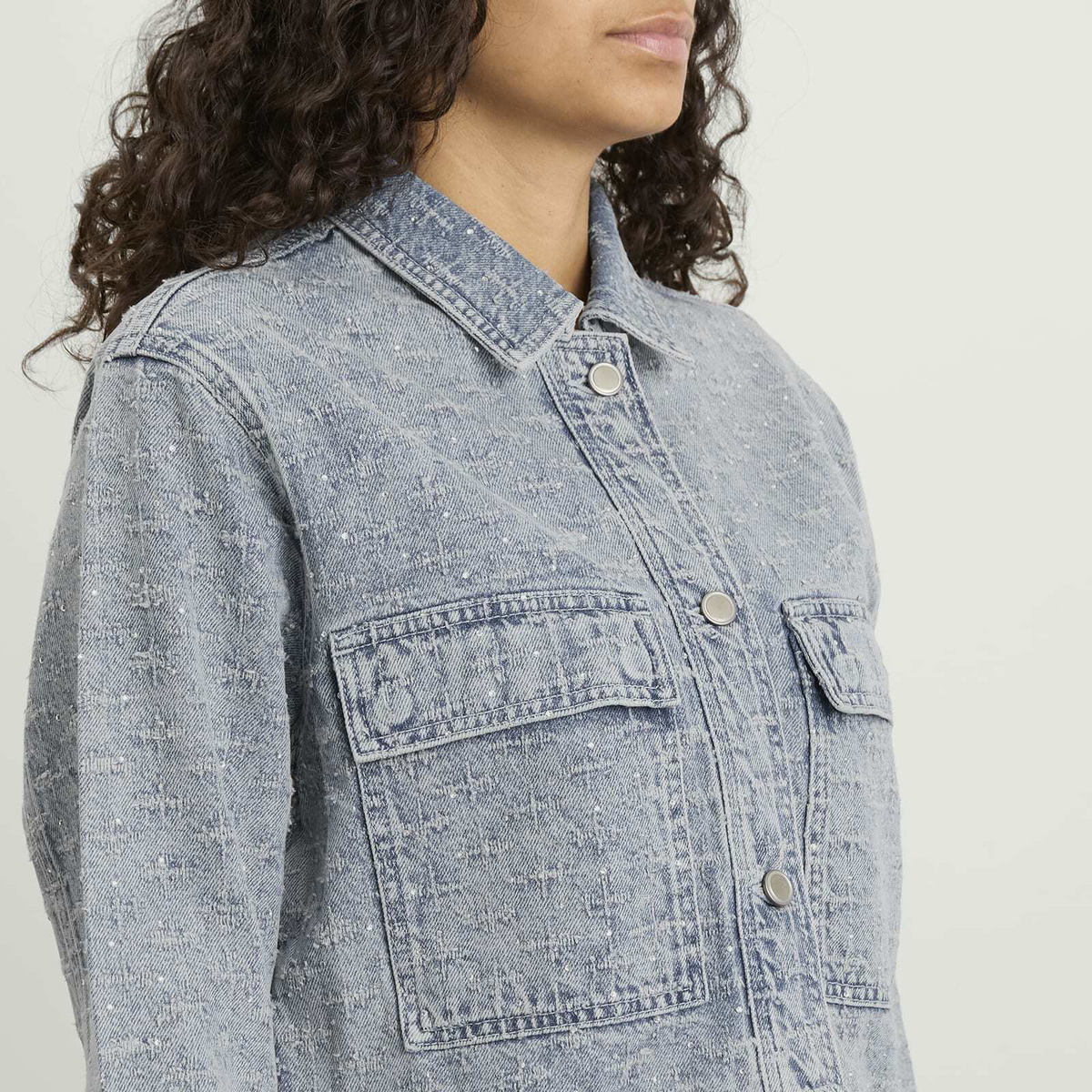 Good American Women's Crystal Denim Jacket in Indigo