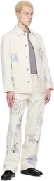 Maison Kitsuné Off-White KURO Edition Handwritten Postcard Denim Work Jacket