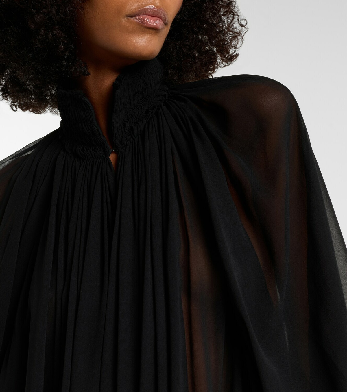 Khaite Edgar semi-sheer silk tulle midi dress