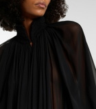 Khaite Edgar semi-sheer silk tulle midi dress