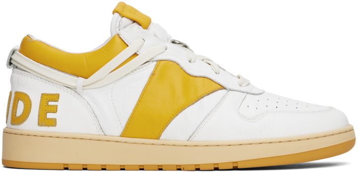 Photo: Rhude White & Yellow Rhecess Low Sneakers