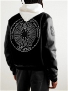 Off-White - Tyre Moon Appliquéd Wool-Blend and Leather Varsity Jacket - Black