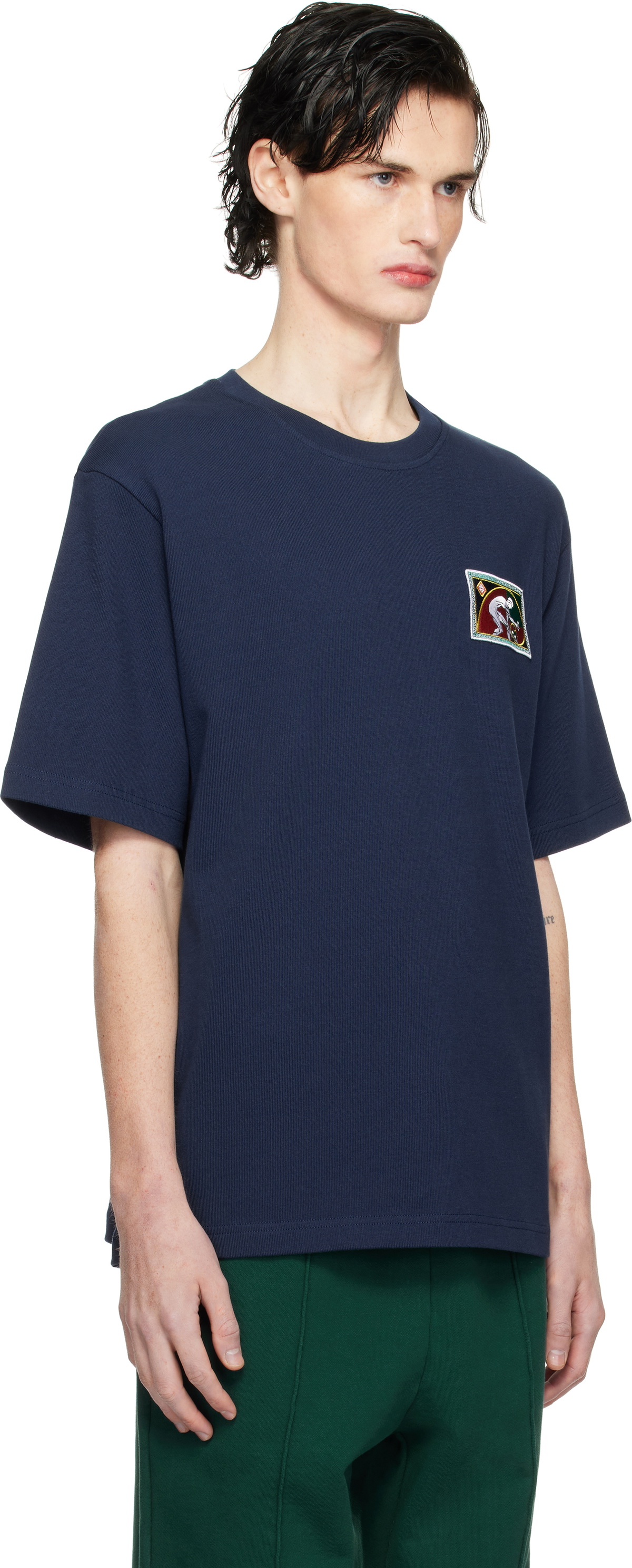Casablanca Navy Fibonacci Patch T-shirt Casablanca