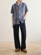 Beams Plus - Italian Collar Checked Cotton Shirt - Blue