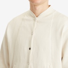 Les Tien Men's Heavyweight Moto Coaches Jacket in Ivory