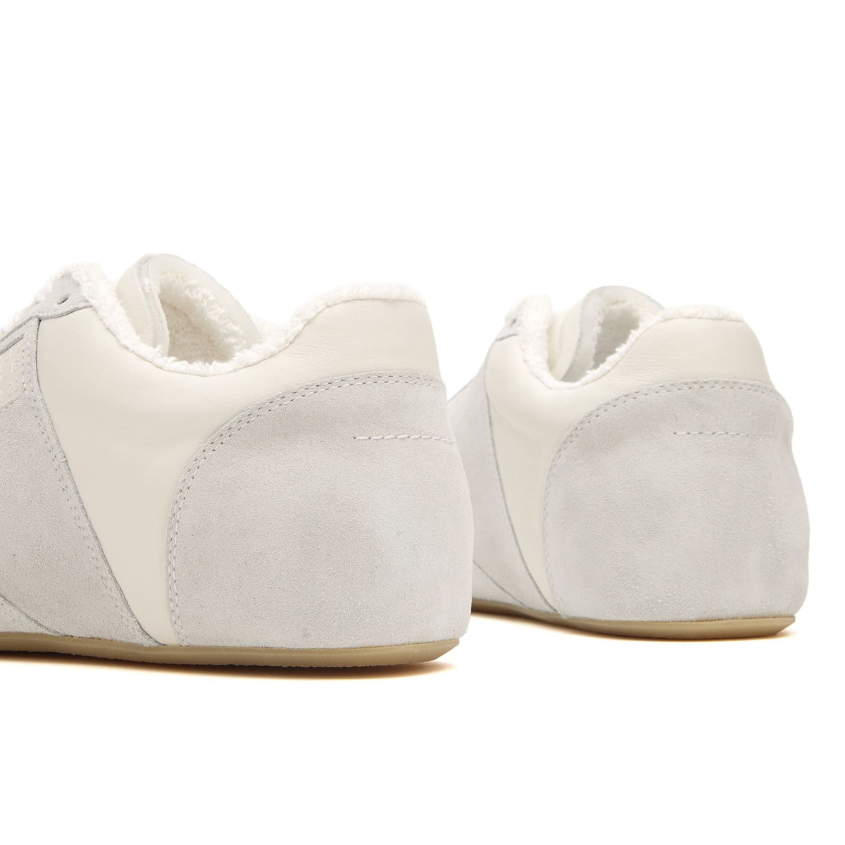 MM6 Maison Margiela Men's Leather Ergomonic Sneaker in White