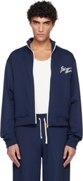 Balmain Navy Printed Signature Track Jacket