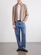 Zegna - Honeycomb-Knit Cotton, Wool and Silk-Blend Zip-Up Sweater - Brown