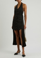 Helmut Lang Halterneck Panelled Twill Mini Dress Black