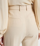 Loro Piana Belted linen and wool straight pants