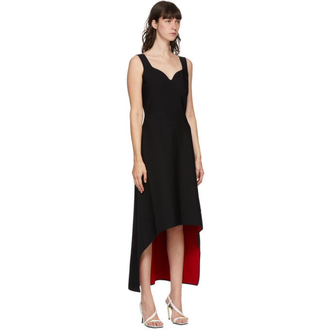 Alexander McQueen Black Sculptural Double Face Jersey Mid-Length