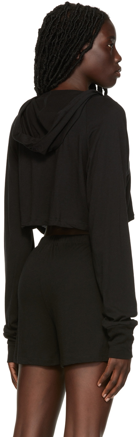 ÉTERNE Black Raglan Cropped Hoodie