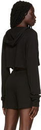 ÉTERNE Black Raglan Cropped Hoodie