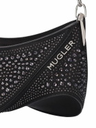 MUGLER - Mini Spiral Curve Crystal Top Handle Bag