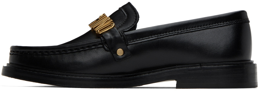 Moschino Black Polished Calfskin Loafers