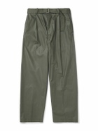 Acne Studios - Pasoro Belted Straight-Leg Cotton-Poplin Trousers - Green