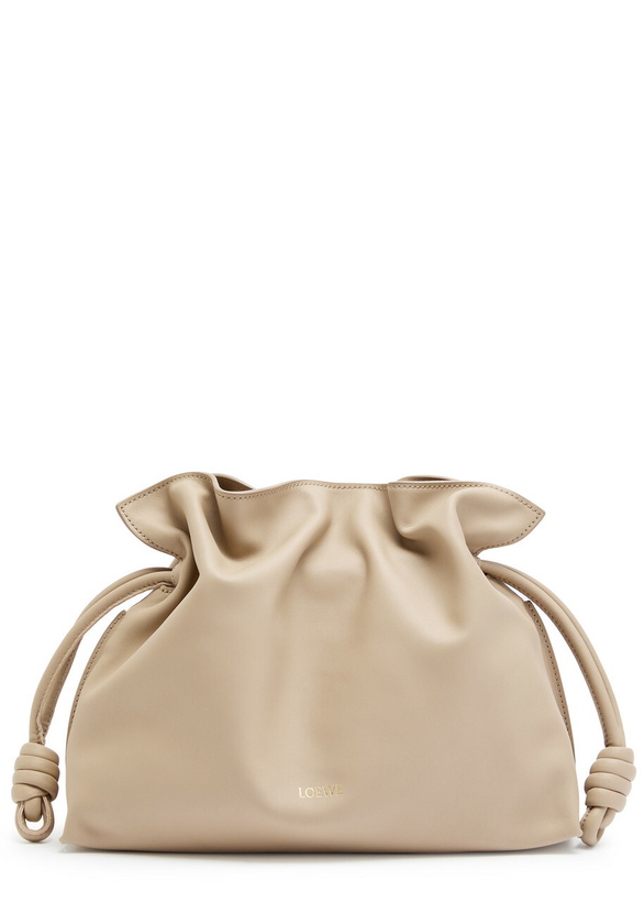 Photo: Loewe Flamenco Medium Leather Clutch - Sand - One Size