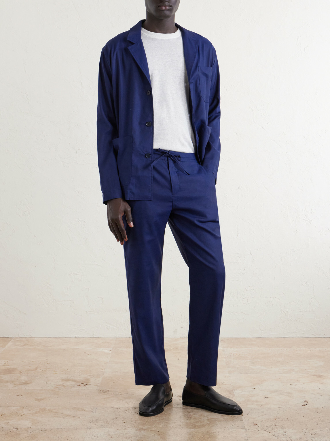 Frescobol Carioca - Straight-Leg Cotton Suit Trousers - Blue