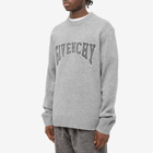 Givenchy Men's Embroidered College Logo Crew Knit in Grey/Black