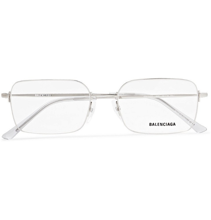 Photo: Balenciaga - Square-Frame Silver-Tone Optical Glasses - Silver