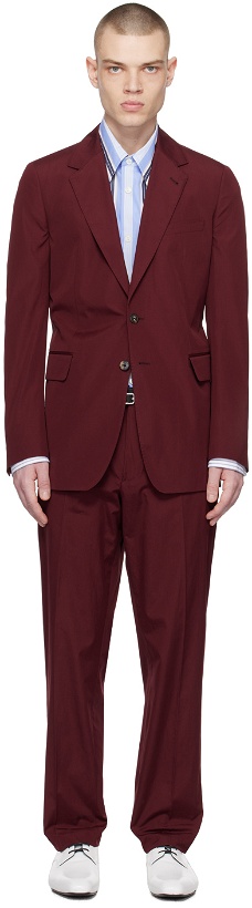 Photo: Dries Van Noten Burgundy Two-Button Suit