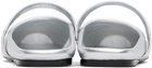 Marni Silver Leather Little Bow Sabot Slippers